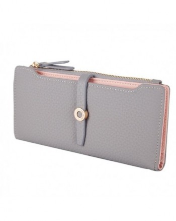 Prettyzys Women&#39;s Change Purse Leather clasp wallet zipper coin Pocket card holder - Grey 2 ...
