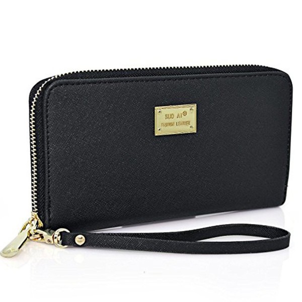 Wallet Leather Zipper Credit Handbag