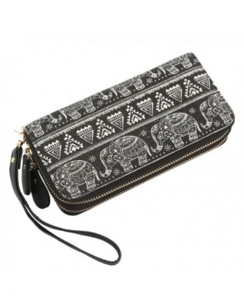 Bohemian Purse Wallet Canvas Elephant Pattern Handbag with Coin Pocket ...