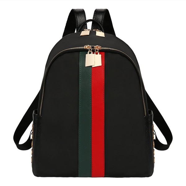 Zippers Designer Backpack Teenager - Red&Green Stripes - CU188D4HQ6W