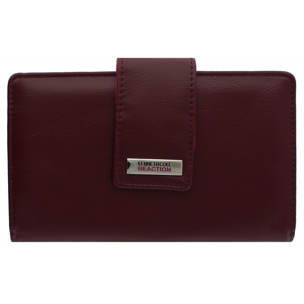 Kenneth Cole REACTION Womens Tab Utility Clutch Wallet w/Mirror - Berry ...