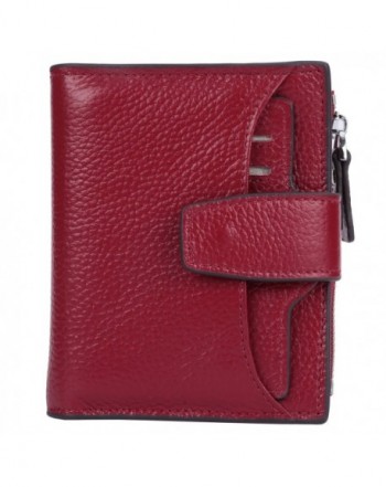 AINIMOER Blocking Leather Compact Wine