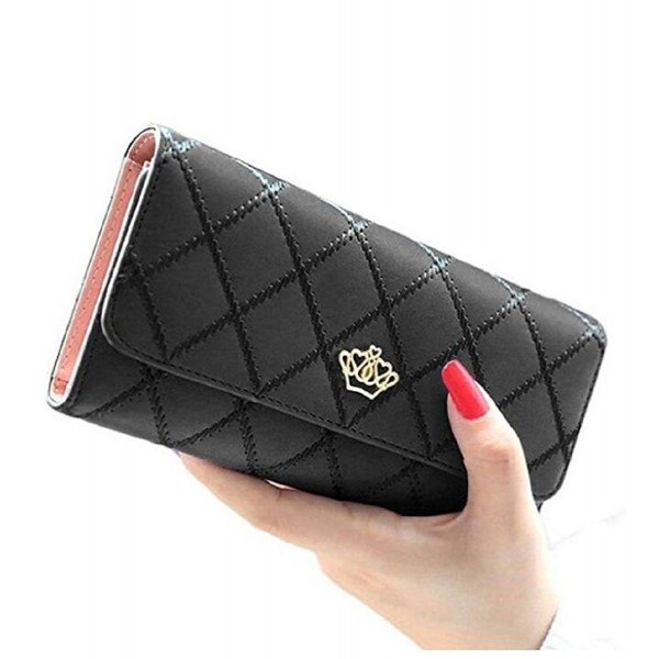 Womens Ladies TriFold Diamond Handbag