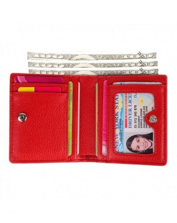 Womens Leather Compact Bifold Pocket