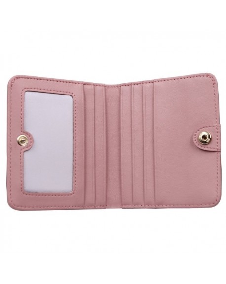 Women's Small Compact Bi-fold Leather Pocket Wallet Credit Card Holder ...