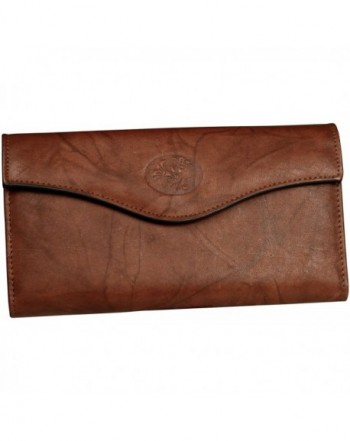 Buxton Organizer Clutch Wallet Mahogany