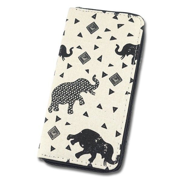 Womens Wallet Animal Elephant Canvas