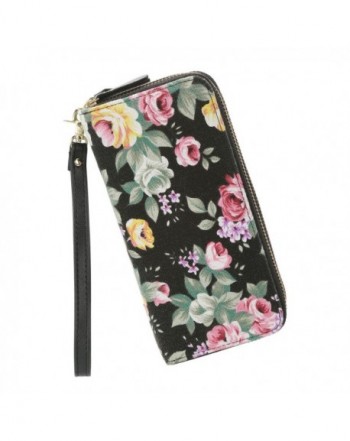 Wallet Zipper Floral Clutch Canvas