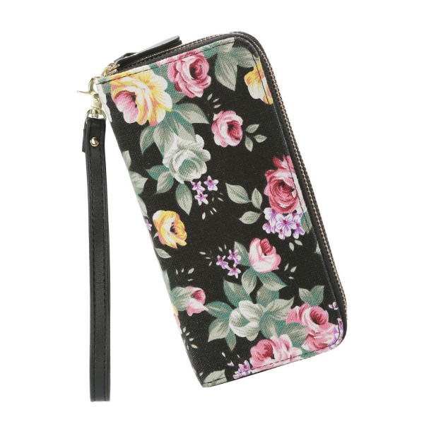 Wallet Zipper Floral Clutch Canvas