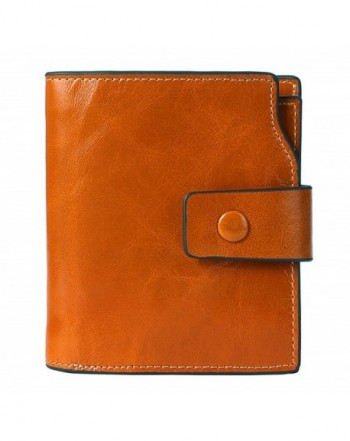 SALE AINIMOER Blocking Leather Compact Camel