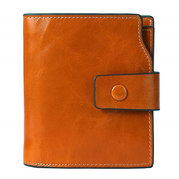 SALE AINIMOER Blocking Leather Compact Camel