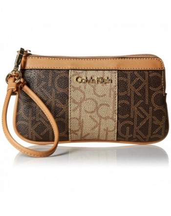 Calvin Klein Signature Wristlet Brown