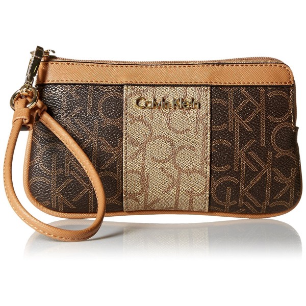 Calvin Klein Signature Wristlet Brown