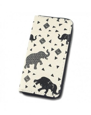 Womens Wallet Animal Elephant Canvas