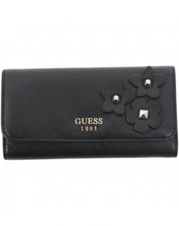 Womens Leather Studded Clutch Wallet