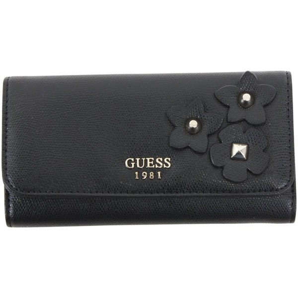 Womens Leather Studded Clutch Wallet