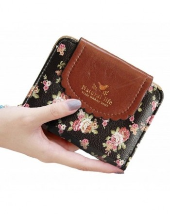 SeptCity Womens Wallet Floral Leather