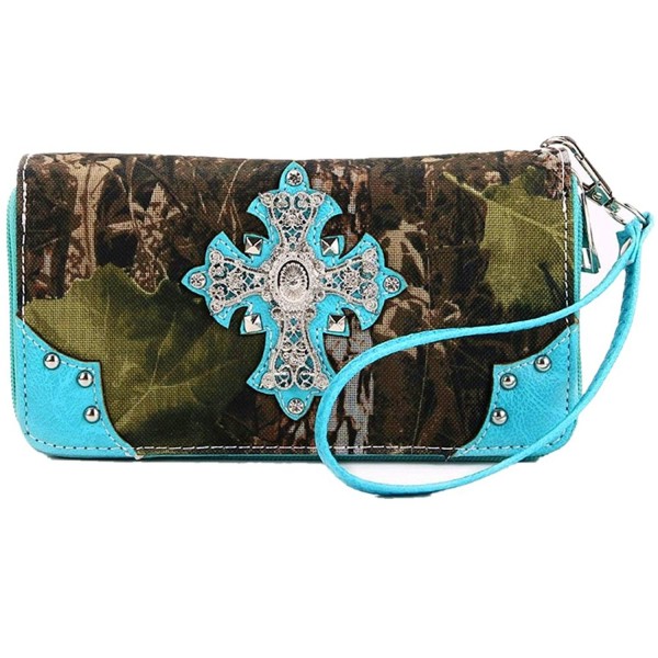 Western Rhinestone Camouflage Removable Turquoise