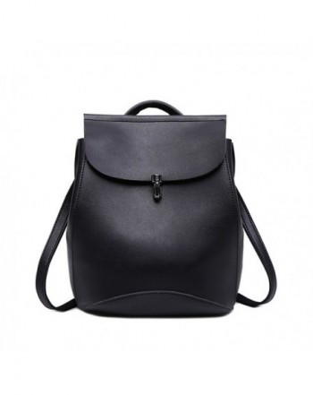 womens black leather backpack purse