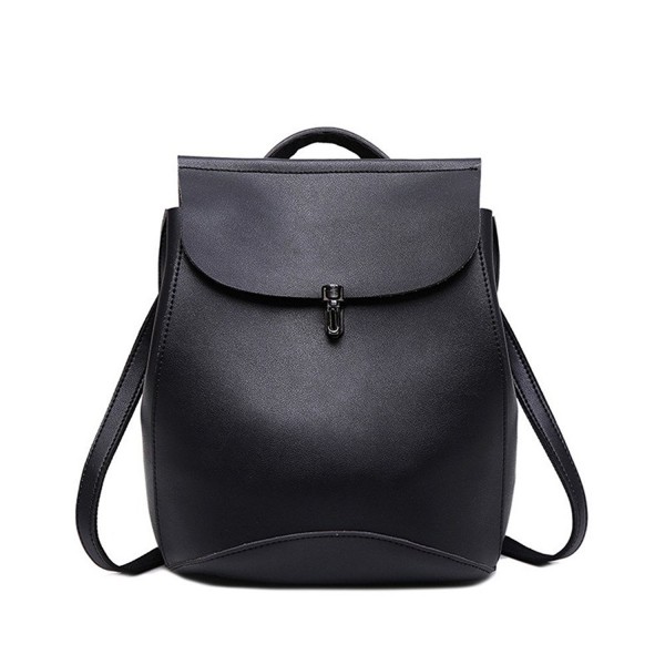 Women Ladies Leather Backpack Purse Casual Travel Bag Small - Black ...