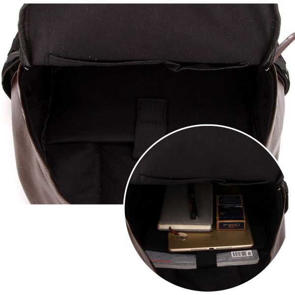 Man Leather Backpack Laptop Bag For 15inch Business Backpack For Men(brown) - brown - CJ17YGSLA0Y