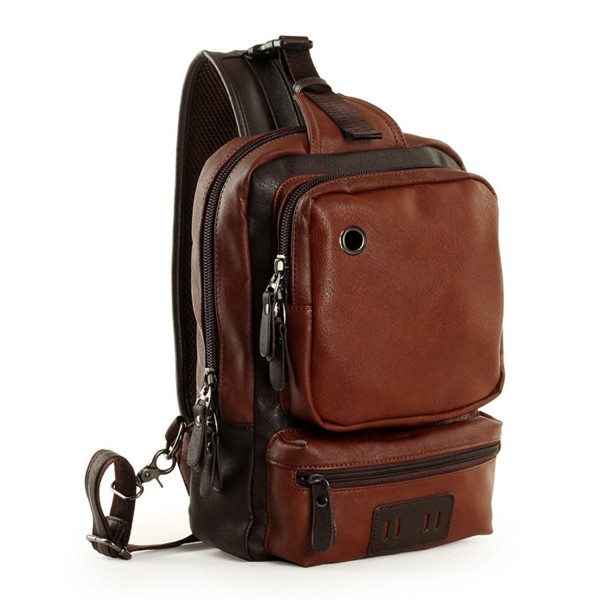 Multipurpose Daypacks Shoulder Unbalance Crossbady - Brown - C517Z3G8XK7