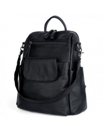 UTO Backpack Leather Rucksack Shoulder