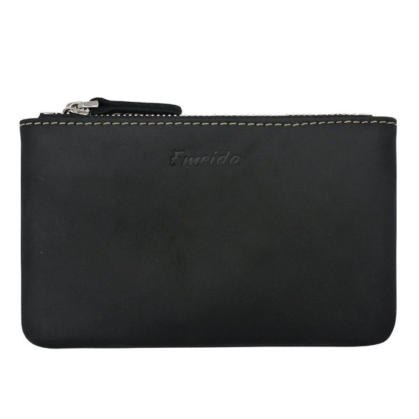 Fmeida Leather Zipper Change Wallet