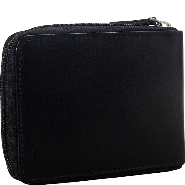 Mens RFID Secure Zippered Wallet With Removable Passcase - Black ...