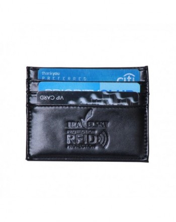 Blocking Leather Minimalist Wallets Holder Black