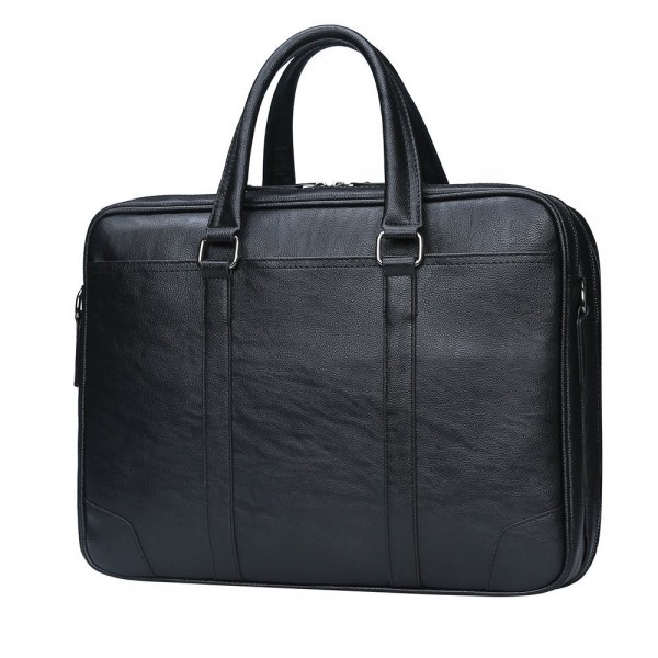 Briefcase Leather Messenger Business Men%EF%BC%88Black