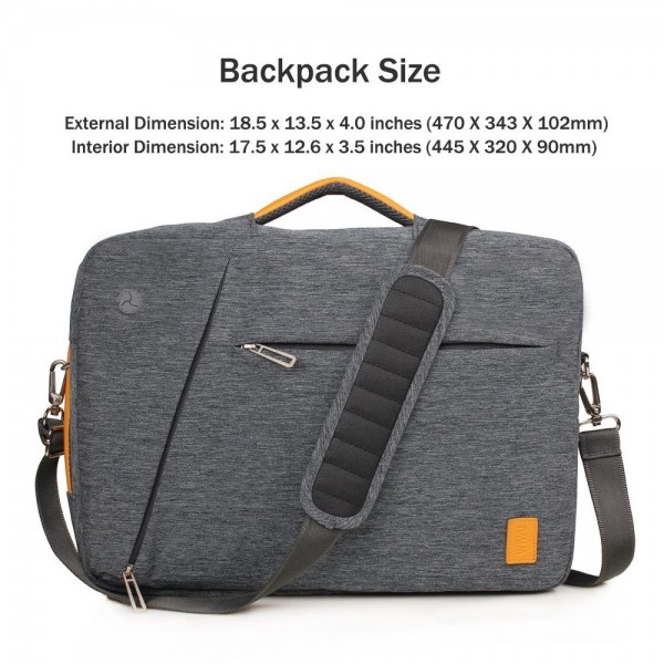 17.3 Inch Convertible Laptop Backpack Gray - CW17Z7MRNO4