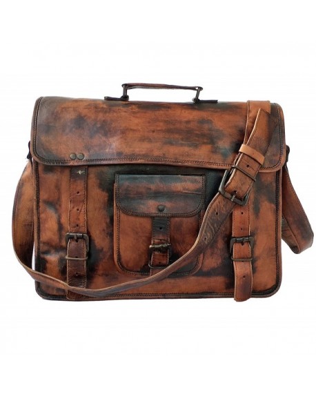 DHK Leather Vintage 15 Inch Laptop Messenger Bag briefcase Satchel for