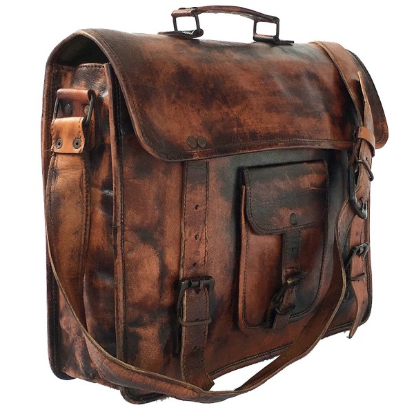 DHK Leather Vintage 15 Inch Laptop Messenger Bag briefcase Satchel for ...