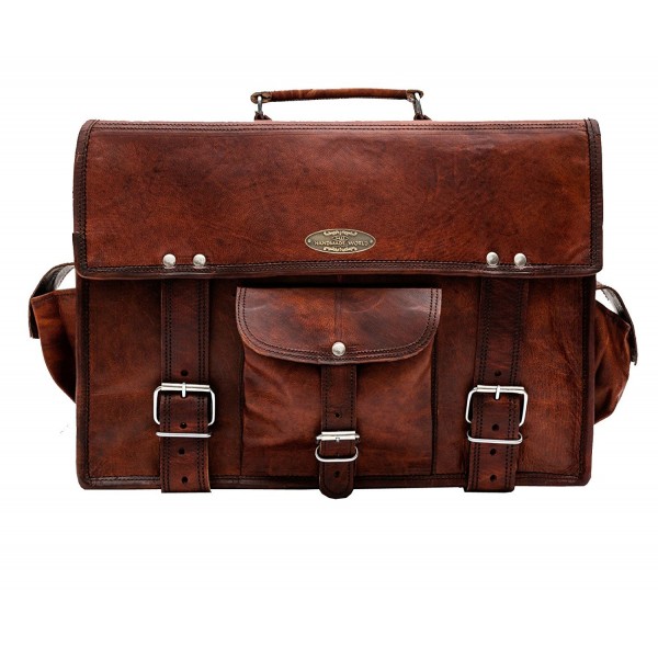 Handmade_World messenger briefcase computer distressed