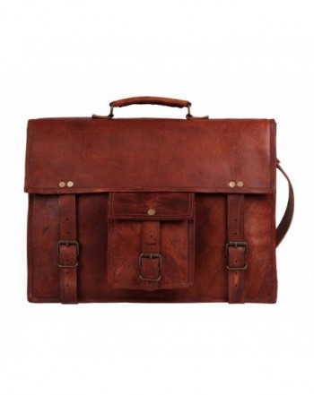 Vintage Crossbody Messenger Briefcase Distressed