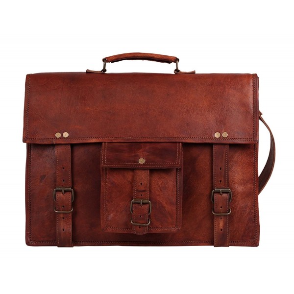 Vintage Crossbody Messenger Briefcase Distressed