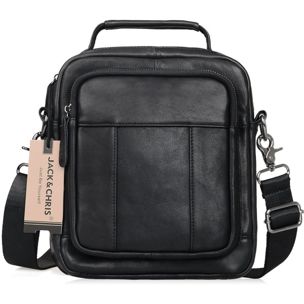 Jack&Chris Men&#39;s Genuine Leather Messenger Crossbody Bag Sling Bag Small BagNM8801 - BlackMB103C ...