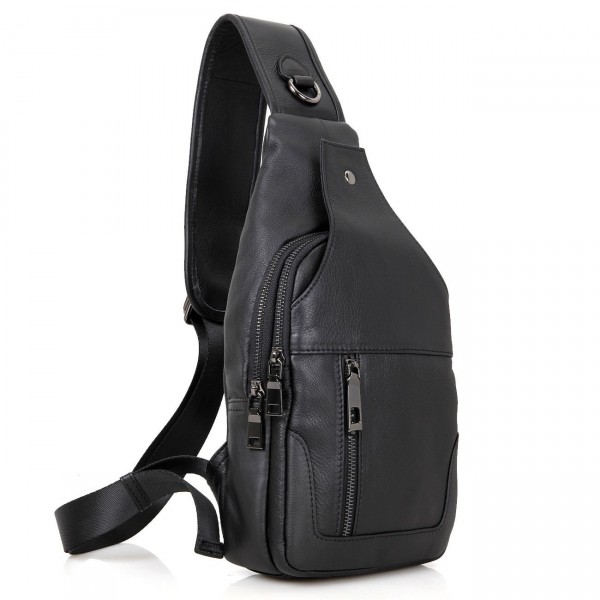 LXFF Leather Backpack Shoulder Crossbody - Black 5 - CV1887HWUQX