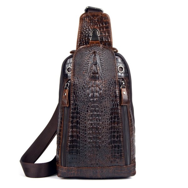 Crocodile Genuine Leather Crossbody Daypack