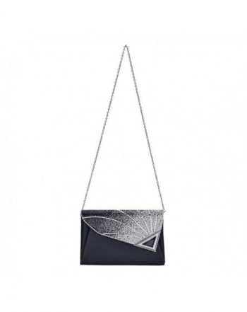 Rhinestone handbags Leather Wedding Cocktail - Black - CV187DGIQWW