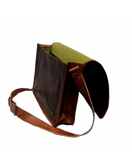 IndianHandoArt Full Flap Leather Messenger Bag vintange satchel bag for ...
