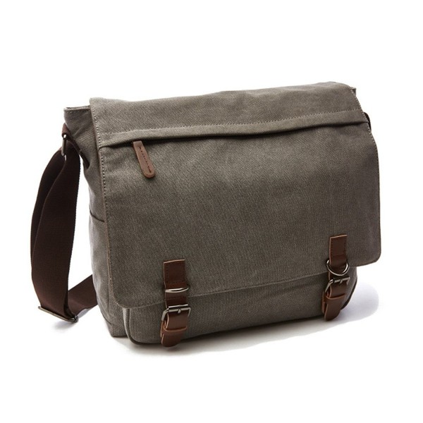 Sechunk Canvas Leather Messenger Bag