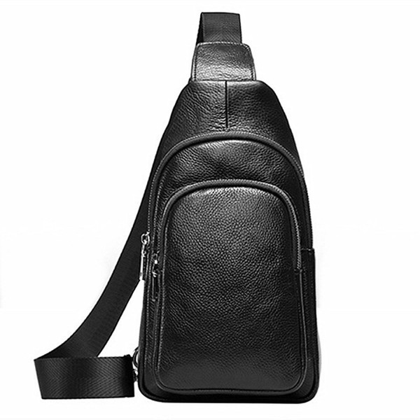 Genuine Leather Sling Bags for Men Women Chest Shoulder Messenger ...