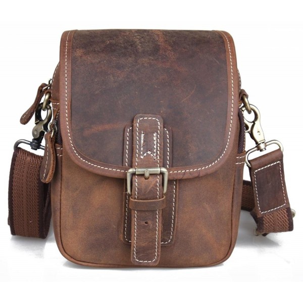 Nice Travel Small Satchel Bag Waist Pack Leaher Belt Pouch - Brown ...