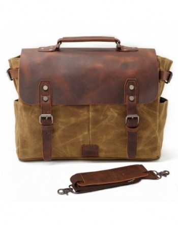 SUVOM Messenger Leather Briefcase Bookbag