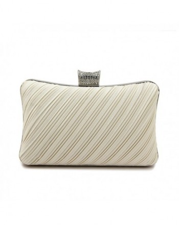 Elegant Pleated Clutch Rhinestones Evening