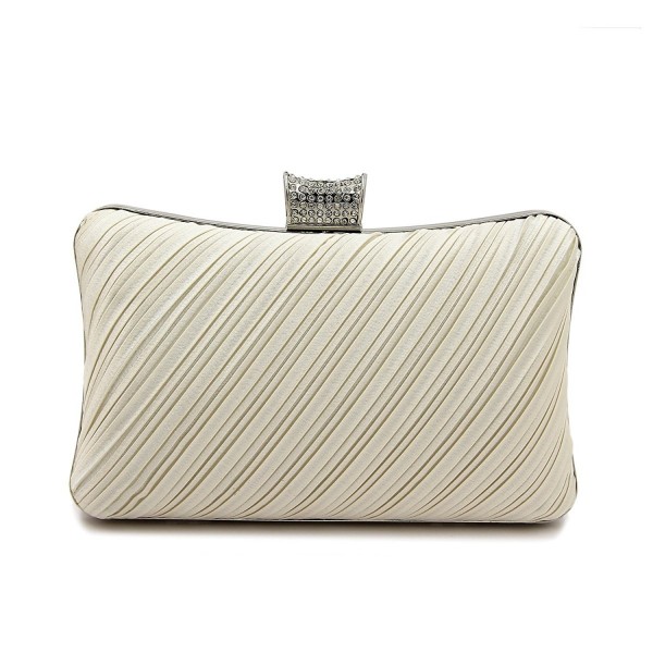 Elegant Pleated Clutch Rhinestones Evening