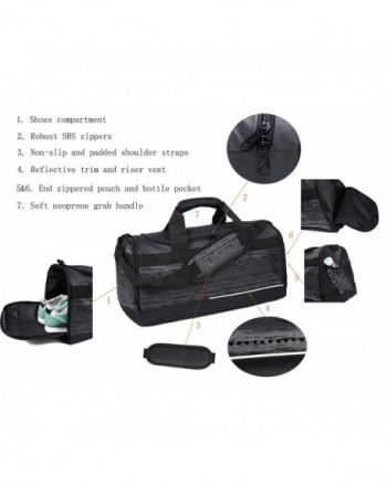 20 Inch Gym Bag with Shoe Compartment Men Duffel Bag Medium Black - 40L ...