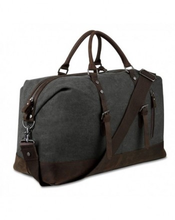 Canvas Overnight Genuine Leather Weekender